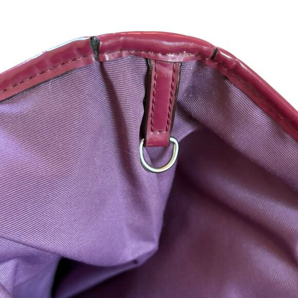 Coach Metro Quilted Leather Chain Tote Bag Cranberry Burgundy Large - Picture 8 of 14